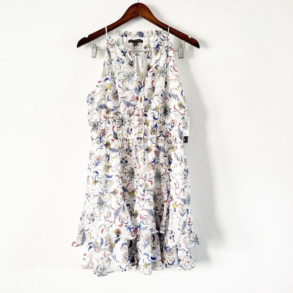 City Triangles Ethereal Floral Halter Ruffle Hem Romantic Metallic Dress NEW XL - Picture 1 of 15